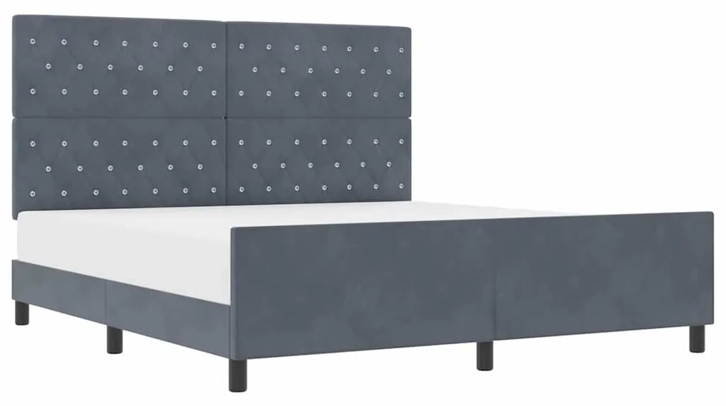 Cama vidaXL Cinza Escuro 180x200 cm Veludo