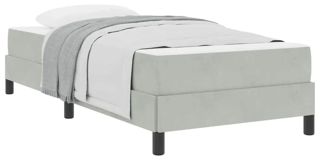 Cama box spring com colchão Cinzento-claro 90 x 190 cm Veludo
