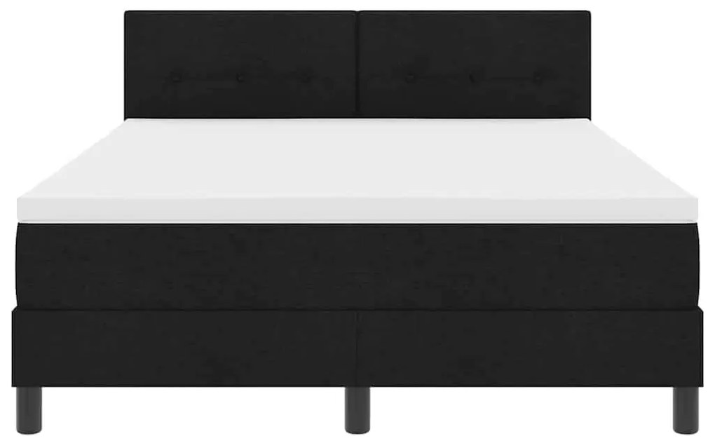 Cama Box com Colchão e LED Preto 140x190 cm Tecido