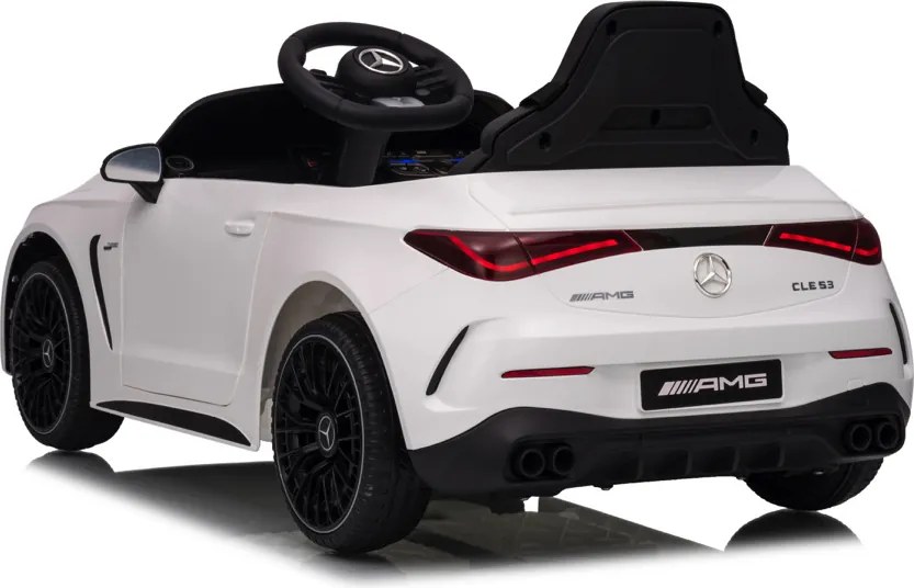 Carro elétrico para crianças AMG CLE 53 12V, Pneus em borracha maciça, bancos em pele sintética Branco