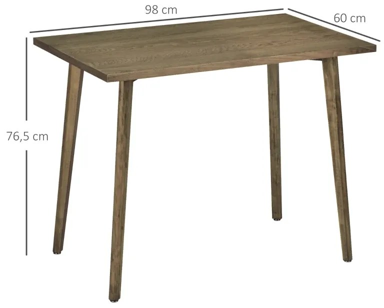 Mesa de Jantar Retangular com Pés de Madeira de Pinho para Sala de Jantar Escritório 98x60x76,5cm Madeira