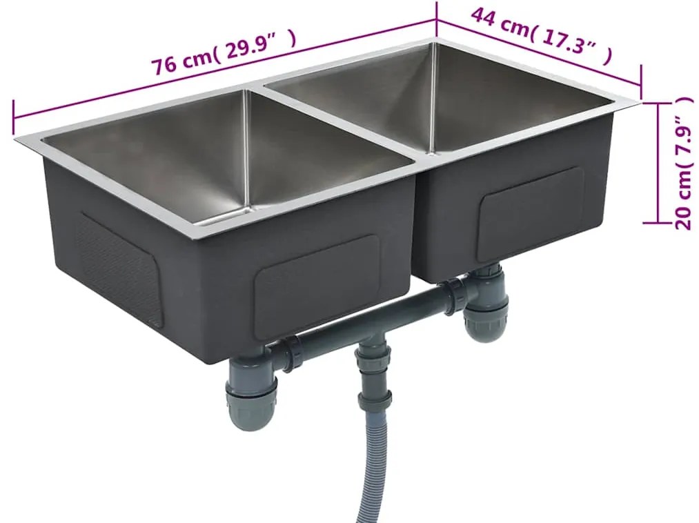 Lava-louça de cozinha artesanal aço inoxidável