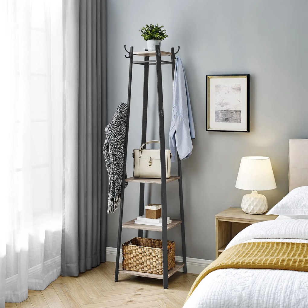Bengaleiro 43 x 43 x 180 cm preto-greige