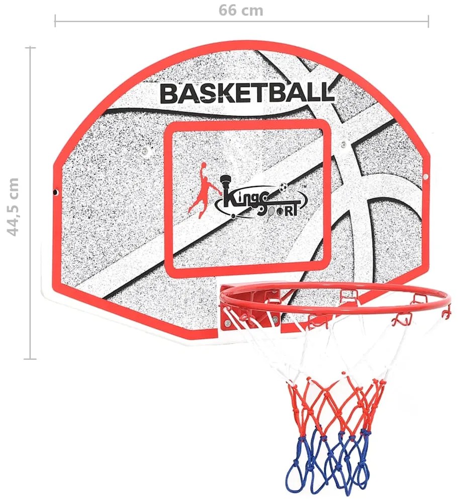Conjunto tabela basquetebol p/ montar parede 5 pcs 66x44,5 cm