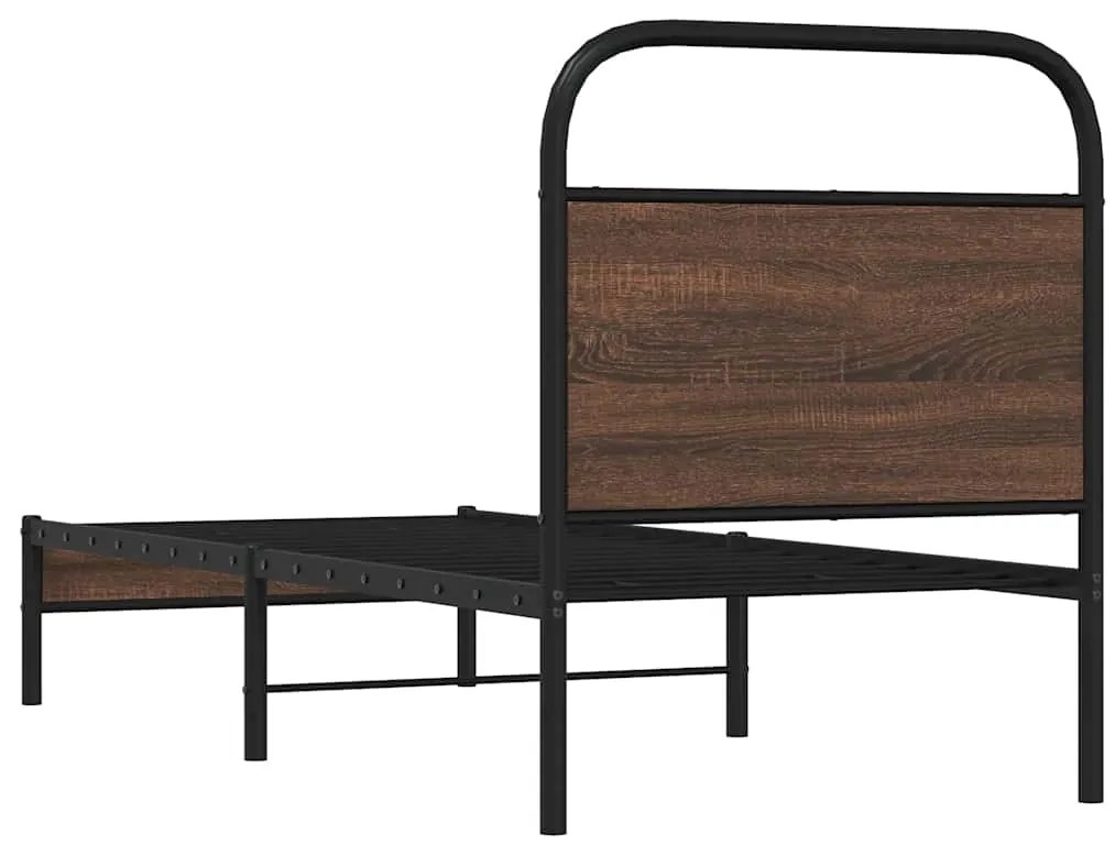 Estrutura cama s/ colchão derivados madeira carvalho castanho