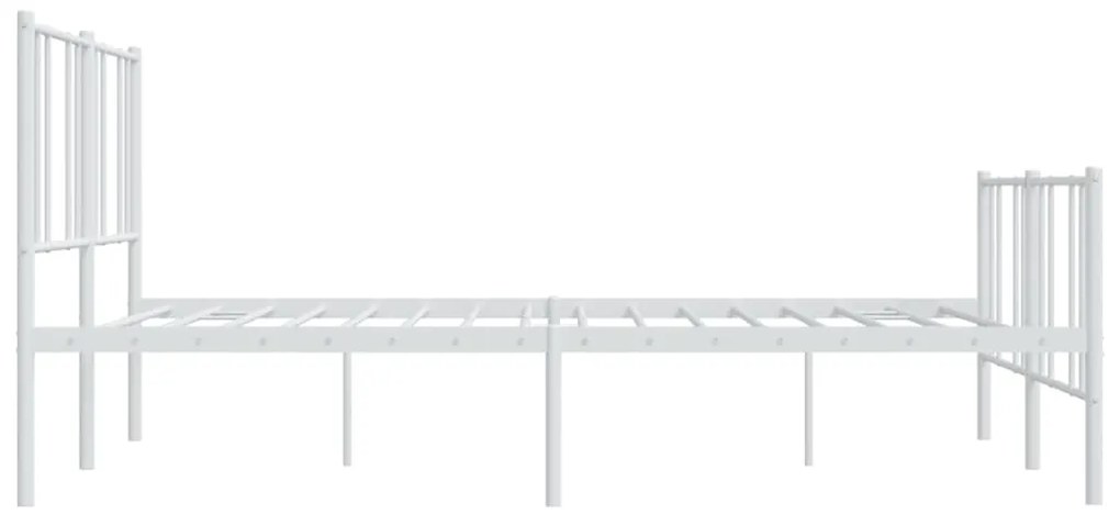 Estrutura de cama com cabeceira e pés 180x200 cm metal branco