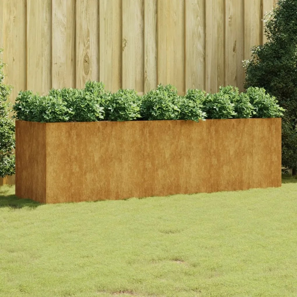 Canteiro Elevado de Jardim - Aço Corten - 280x80x80 cm