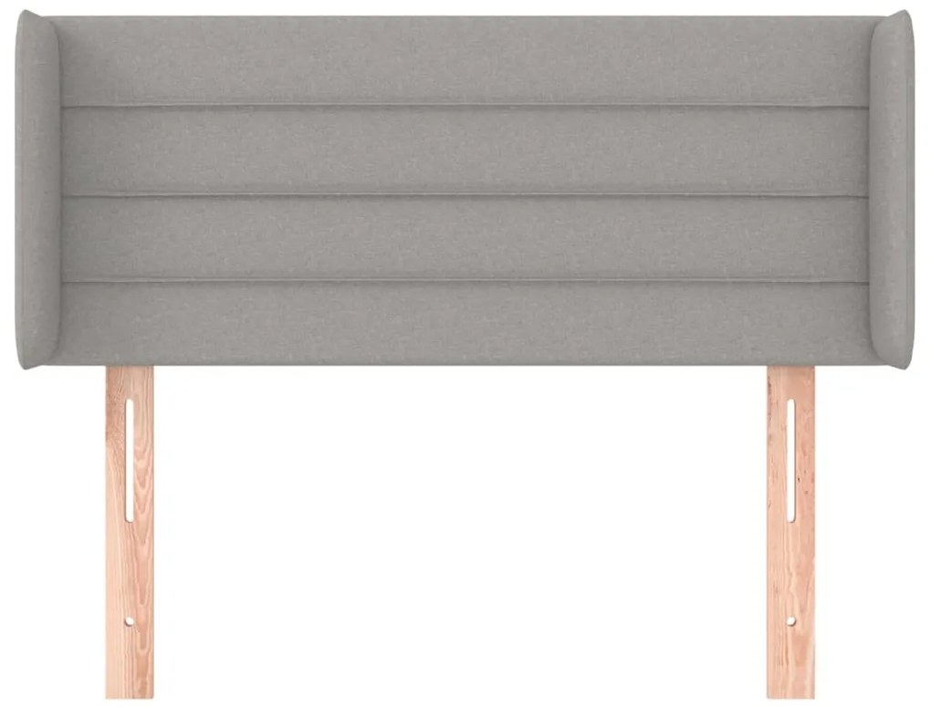 Cabeceira de cama c/ abas tecido 103x16x78/88 cm cinzento-claro