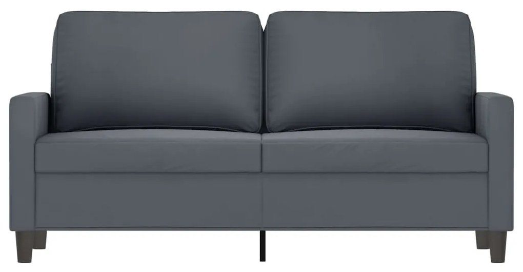 Sofá de 2 lugares 140 cm veludo cinza-escuro