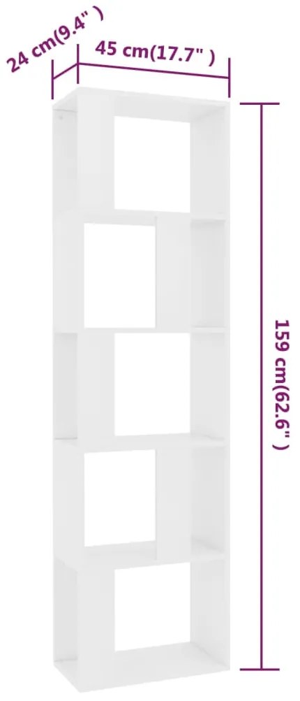 Estante/divisória 45x24x159 cm derivados de madeira branco