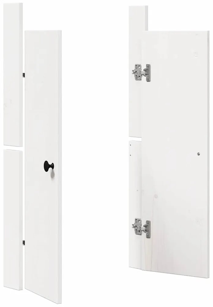 Portas de Cozinha Externas 2 pcs Brancas 50x9x82 cm Madeira Maciça de