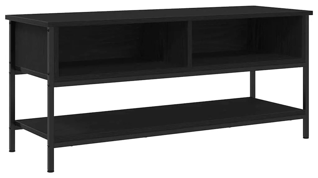 Cabide de TV vidaXL Preto Carvalho 100x35x45 cm Madeira de Engenharia