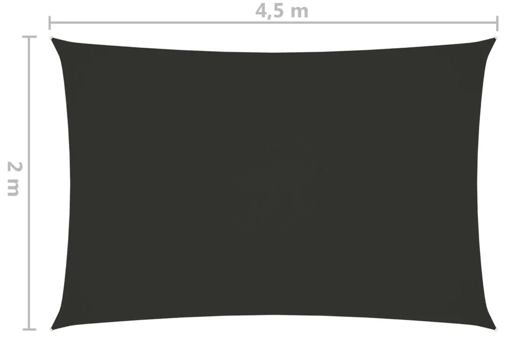 Para-sol estilo vela tecido oxford retangular 2x4,5 m antracite