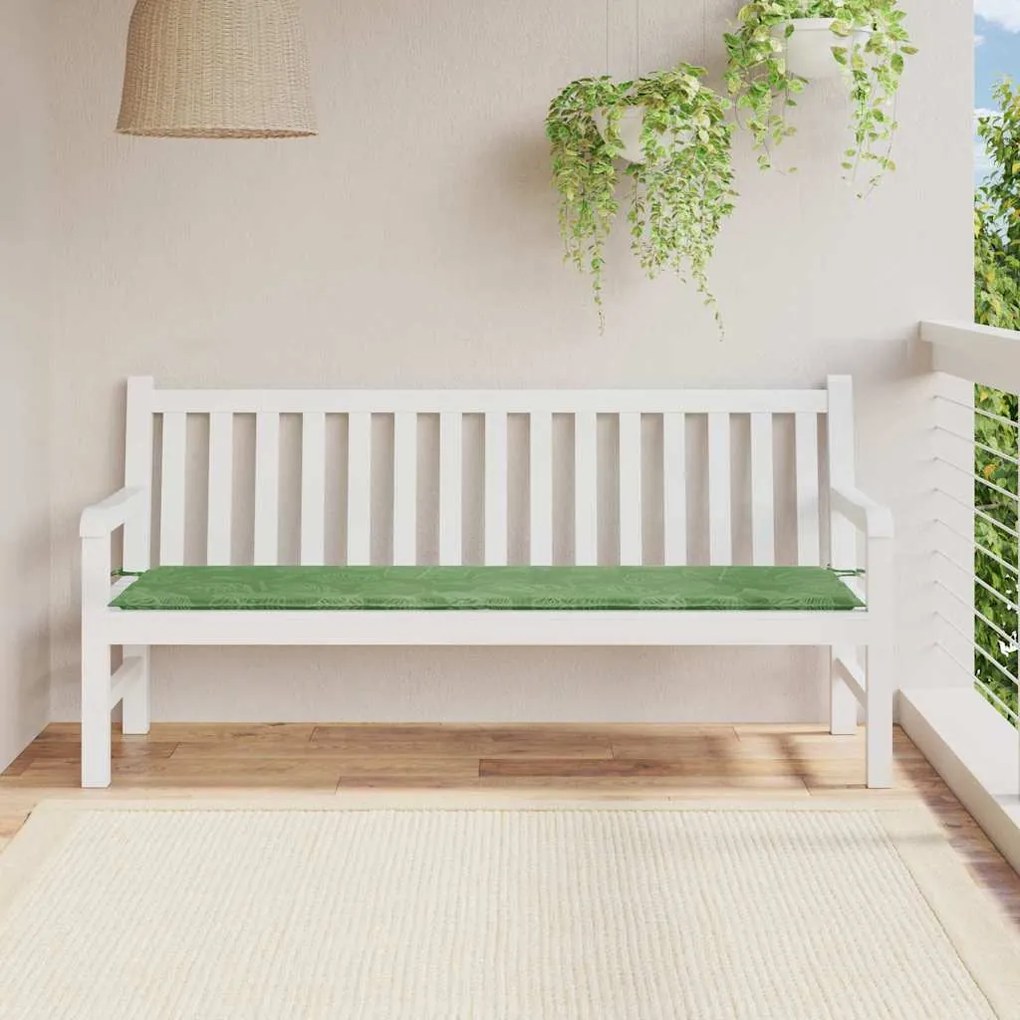 Capa de Banco de Jardim Padrão de Folhas 180x50x4 cm Tecido Oxford