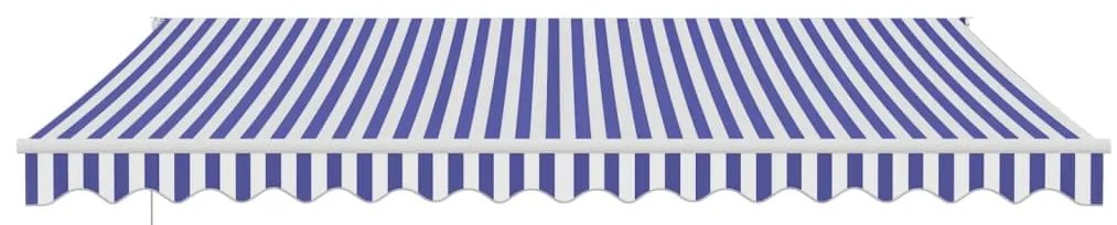 Toldo retrátil automático com 4x3 m azul e branco