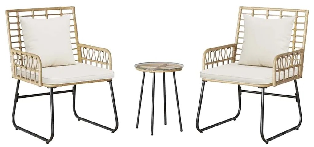 Conjunto de Jantar para Jardim 3 pcs Preto, Antracite