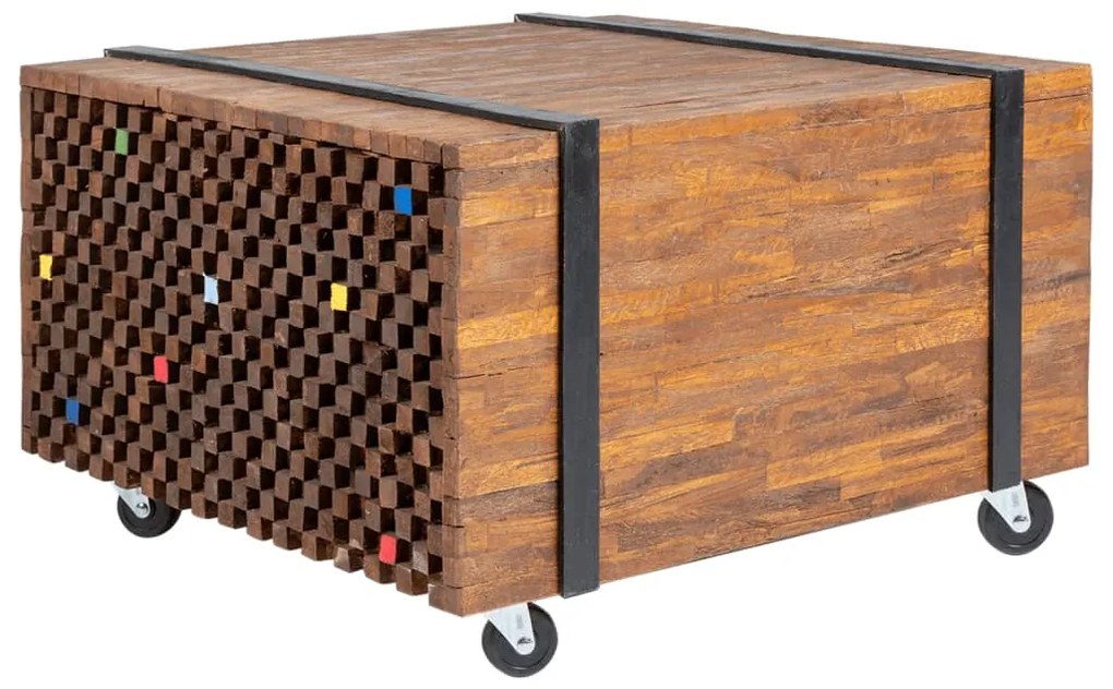 Mesa lateral em teca 60x60x38 cm