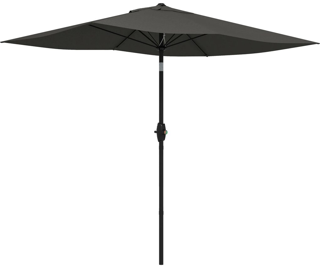Outsunny Chapéu de Sol de Jardim 300x200x248 cm Proteção UV50+ Inclinável com Teto de Ventilação e Manivela para Terraço Cinza Escuro