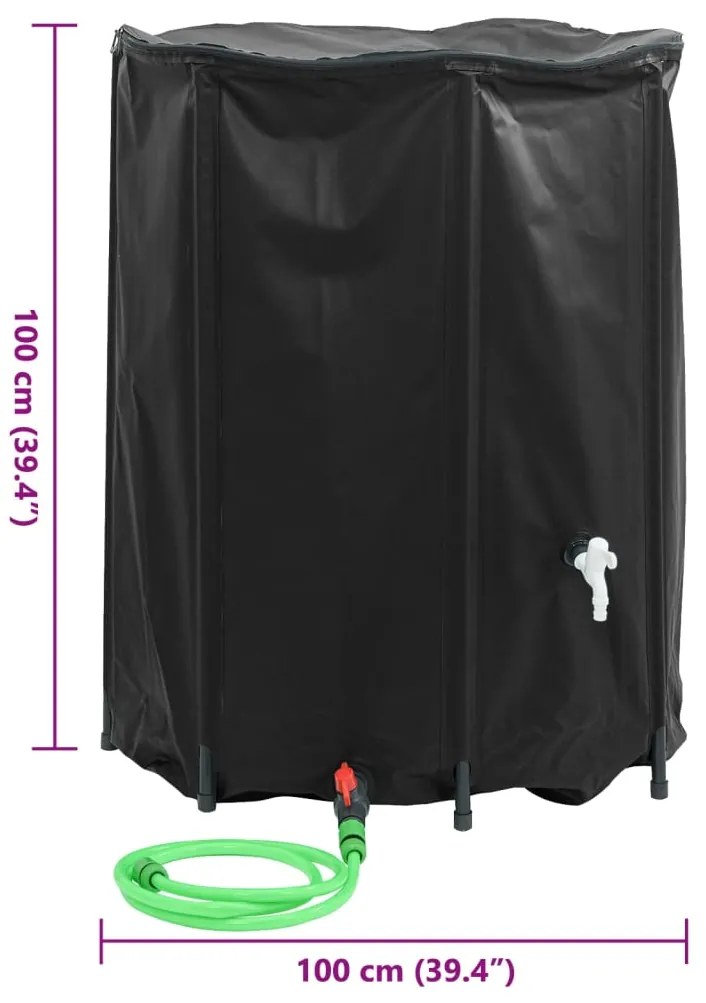 Depósito de água dobrável com torneira 750 L PVC