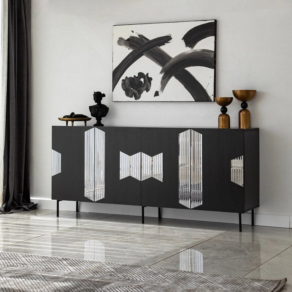 Console Vienna – Preto – 180 cm x 80 cm x 40 cm
