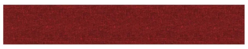 Painel de parede 12 pcs 90x15 cm tecido 1,62 m² vermelho tinto