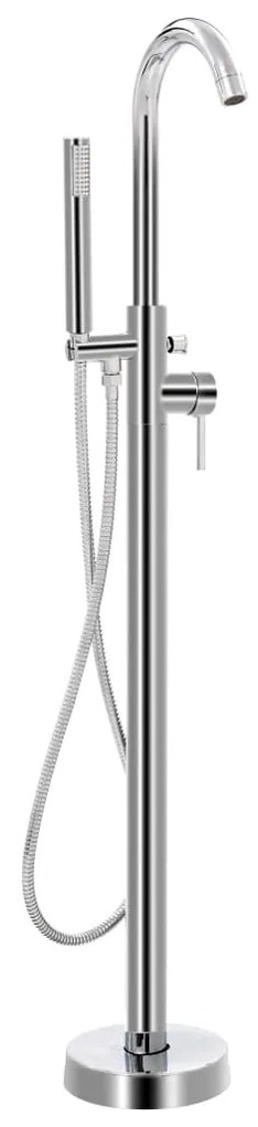 145091 vidaXL Torneira de pé para banheira aço inoxidável 118,5 cm