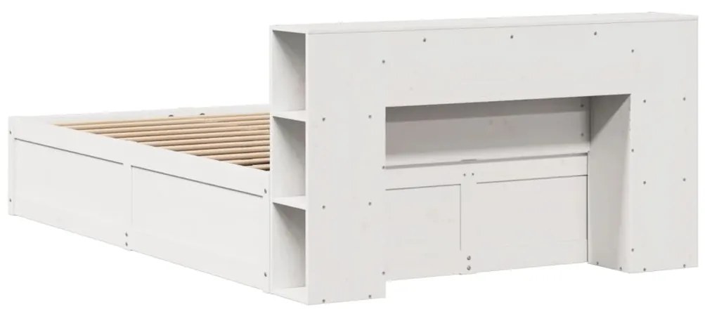 Cama sem colchão 160x200 cm madeira de pinho maciça branco