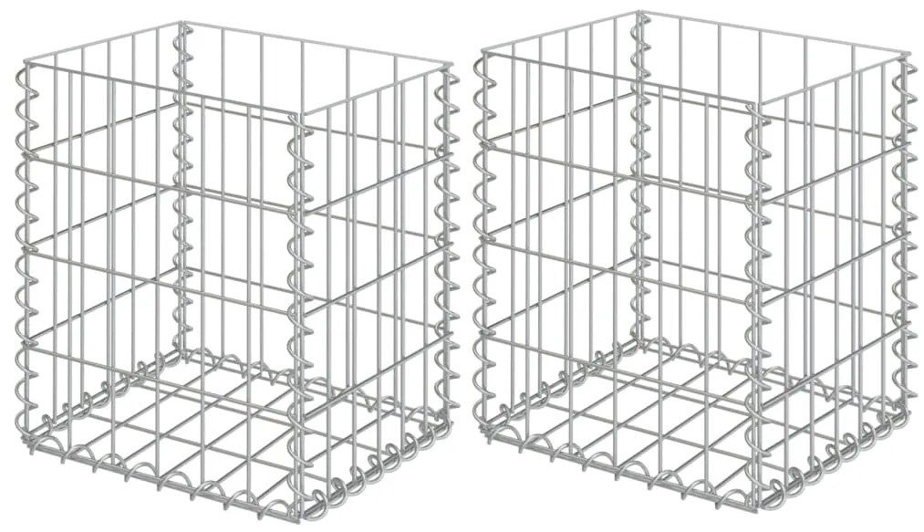 vidaXL Cestos gabião 2 pcs aço galvanizado 30x30x40 cm