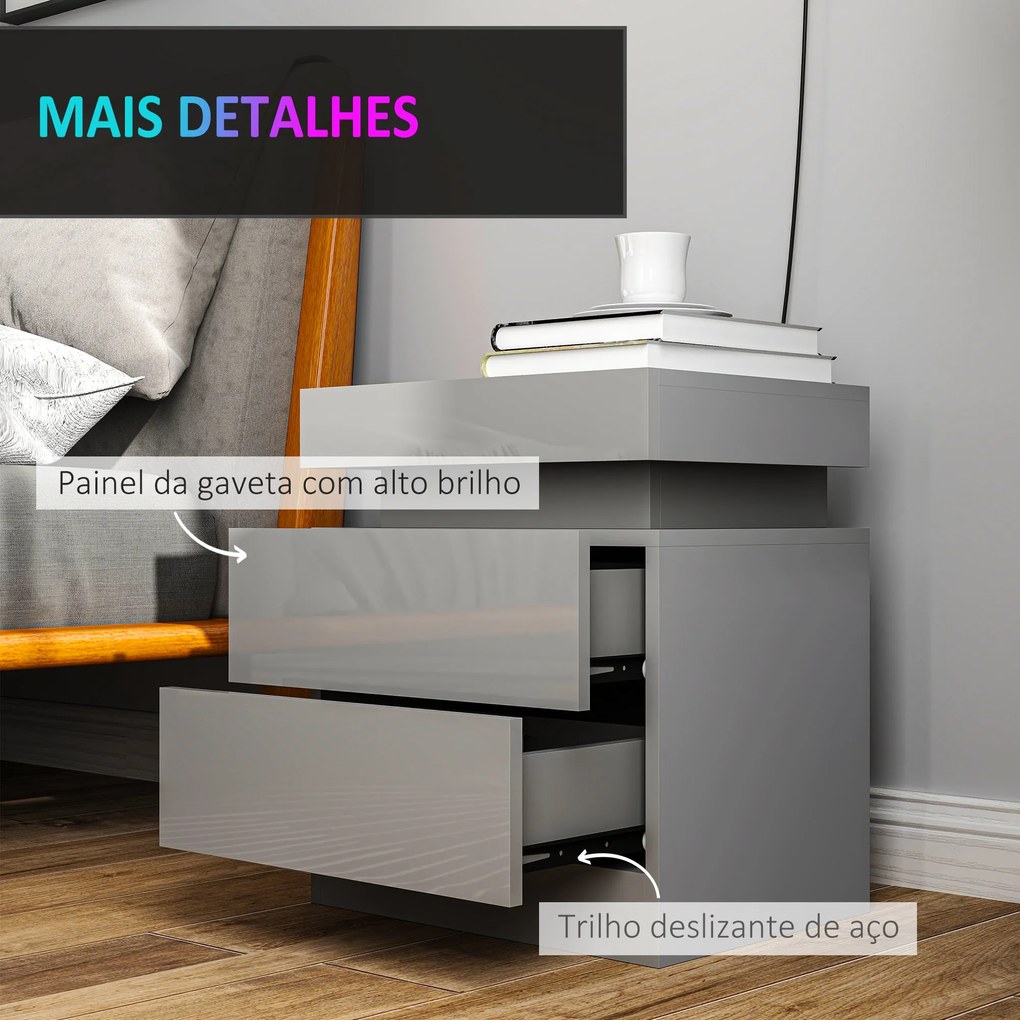 Mesa de Cabeceira com Luz LED Mesa de Cabeceira com Painel de Alto Bri
