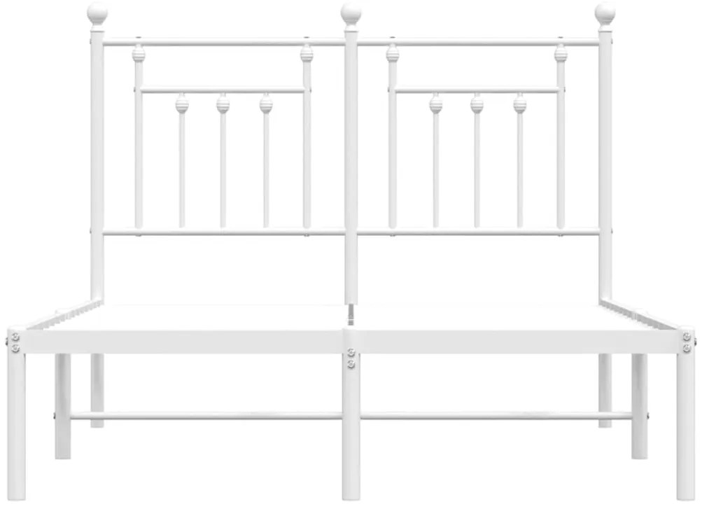 Estrutura de cama com cabeceira 135x190 cm metal branco