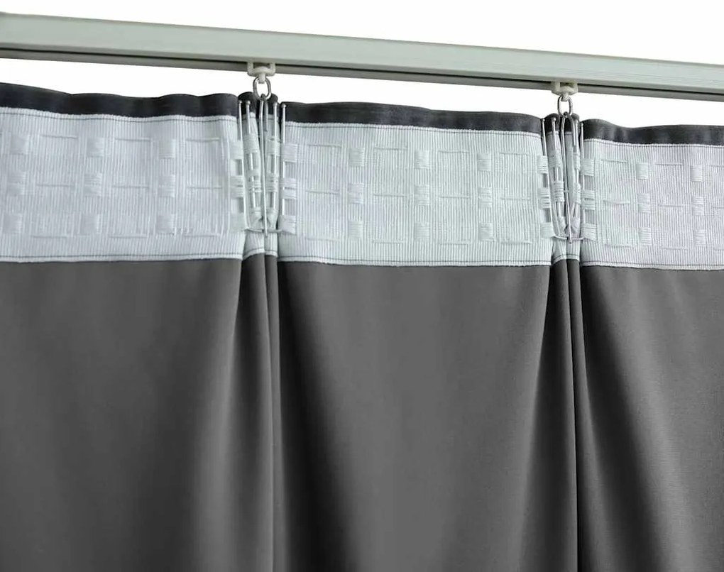 Cortinas blackout com ganchos 2 pcs 140x225 cm veludo antracite