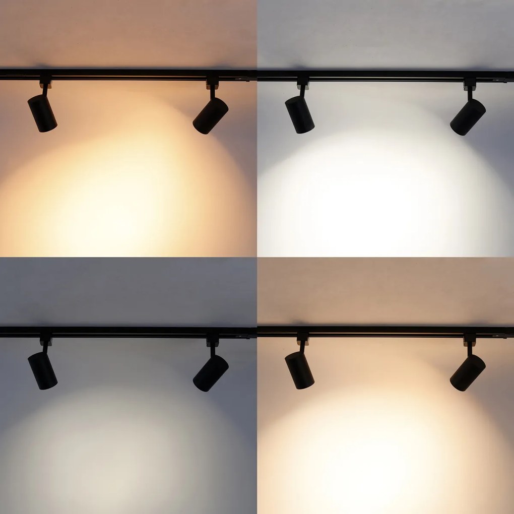 LED Projetores inteligentes para calhas de iluminação preto monofásico com Wifi GU10 - Jeana Moderno