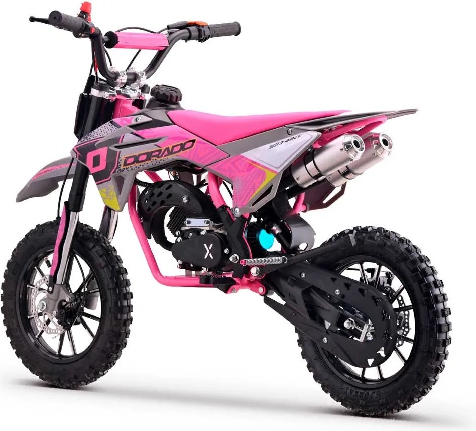 MINI MOTO Crianças MINICROSS gasolina DORADO MD3 49cc 2T 10/10" Com Limitador Velocidade Rosa