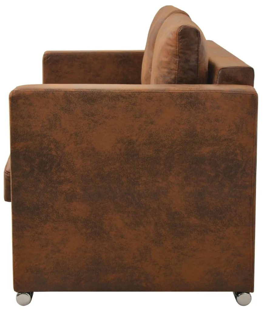 Sofá de 2 lugares 137x73x82 cm camurça artificial