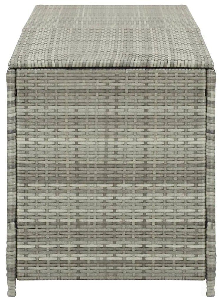 Caixa de arrumação para jardim 200x50x60 cm vime PE cinzento