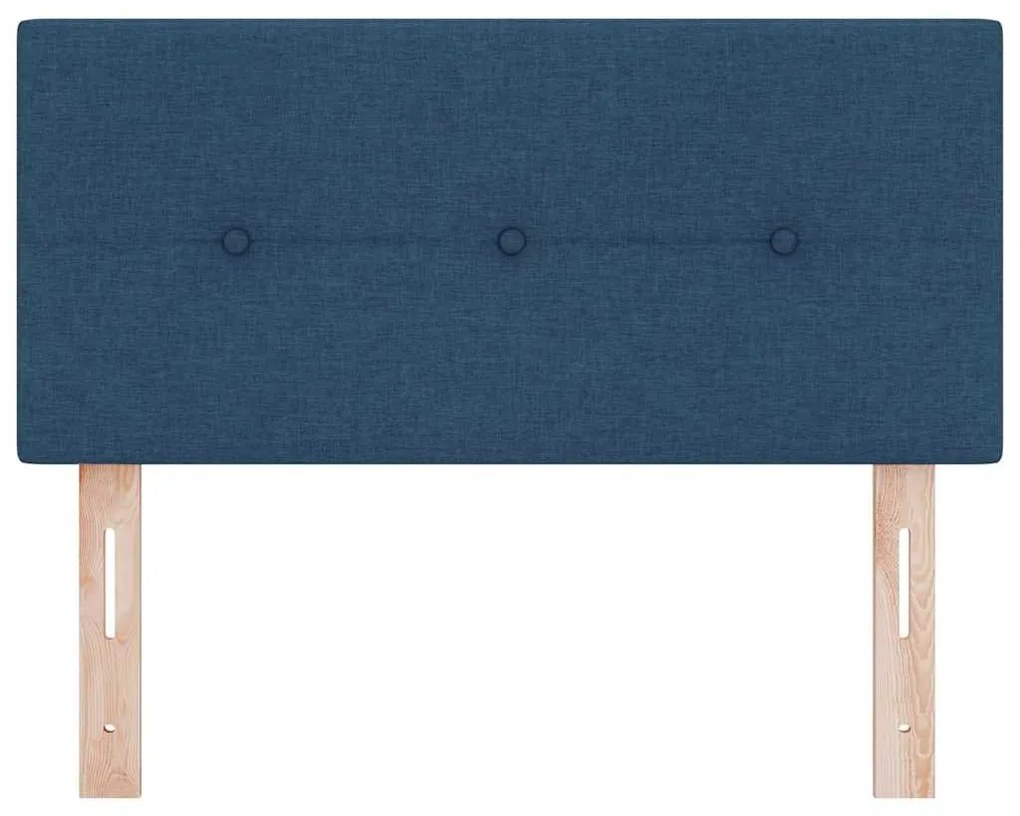 Cabeceira vidaXL Botão Almofadado Azul 90 cm Tecido