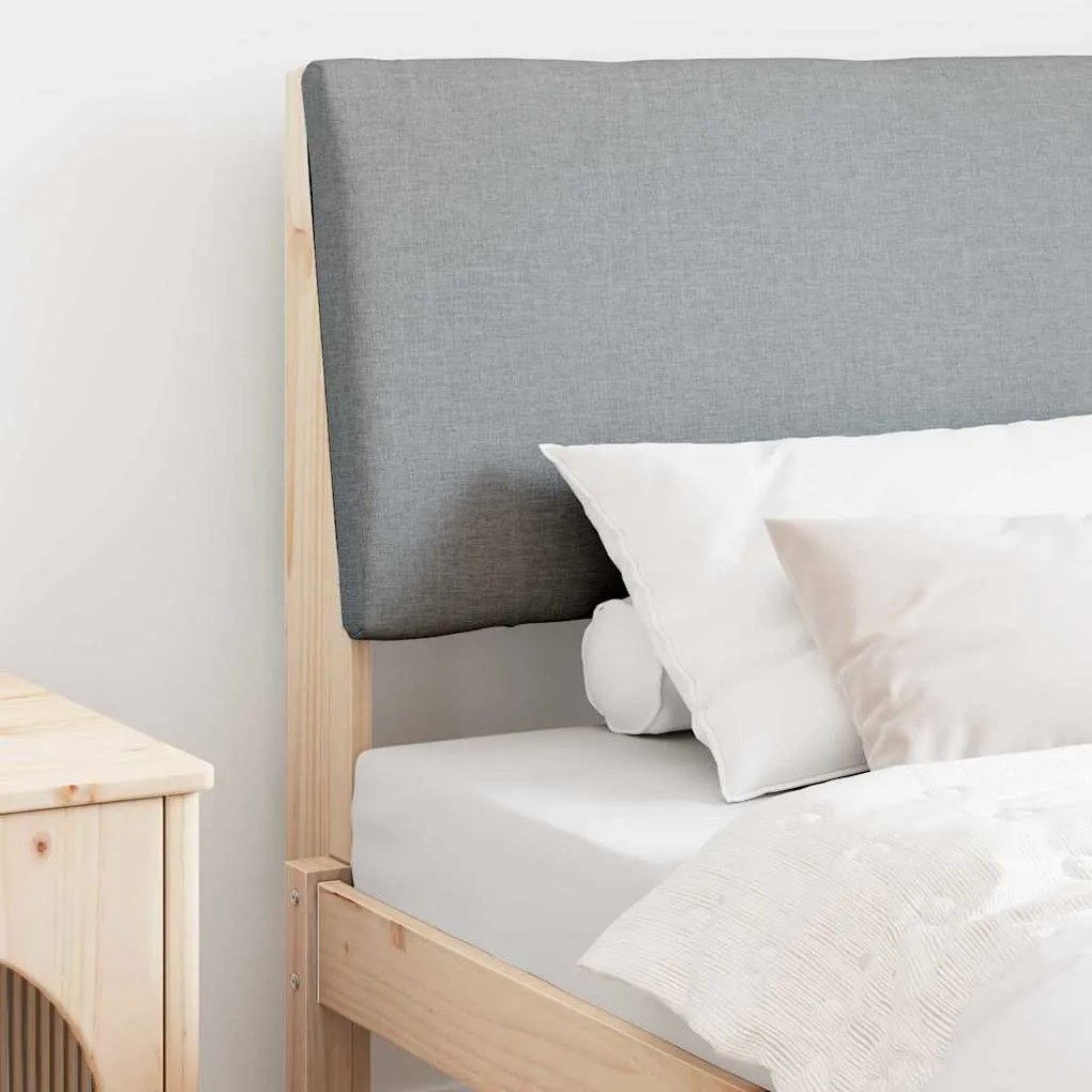 vidaXL Cabeceira estofada Cinzento-claro 90 cm