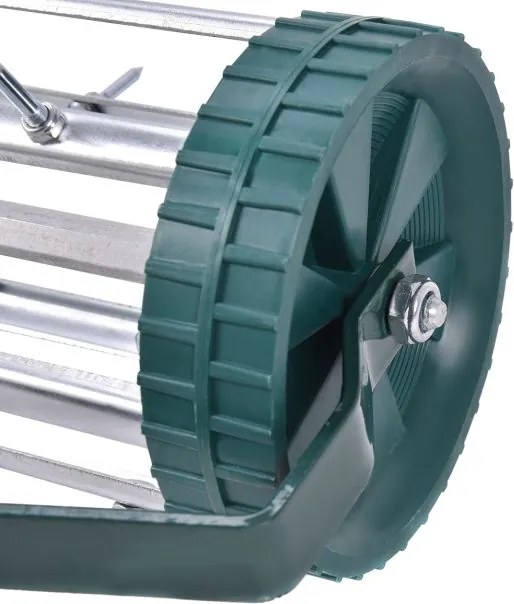 Rolo Aerador de relva para jardim Aerador de relva para jardim Escarificador de relva com cabo longo 45 x 21 x 126 cm verde