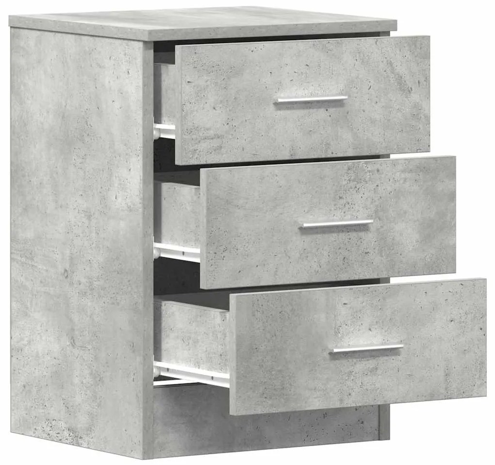 Mesas cabeceira 2pcs 38x35x56cm derivados madeira cinza cimento