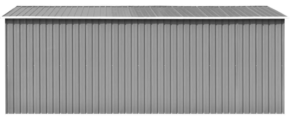 Abrigo de jardim 257x489x181 cm metal cinzento