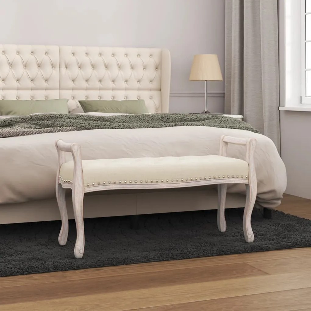 344436 vidaXL Banco 110x45x60 cm linho bege