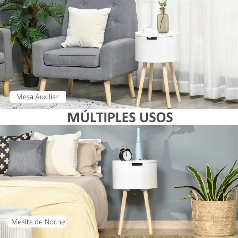 Mesa de Apoio Tamp – Branco – Design Nórdico