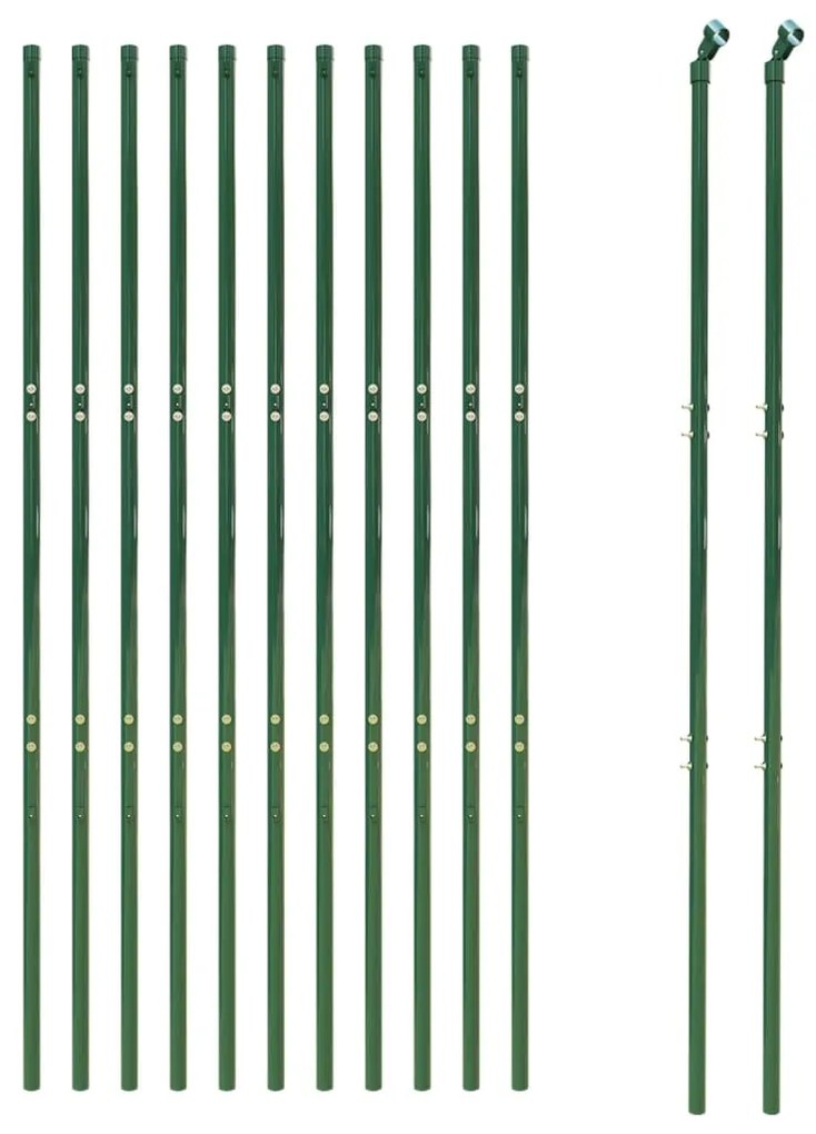 Cerca de malha de arame 1,6x25 m aço galvanizado verde