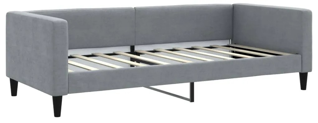 Sofá-cama c/ gavetão e colchões 90x190 cm tecido cinzento-claro