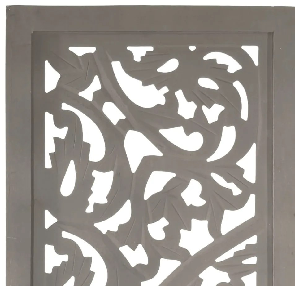 Biombo escul. mão 3 painéis 120x165cm mangueira maciça cinzento