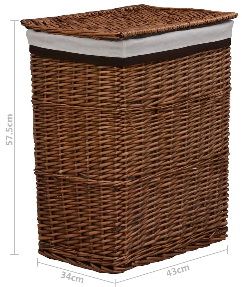 Cesto de roupa suja salgueiro castanho