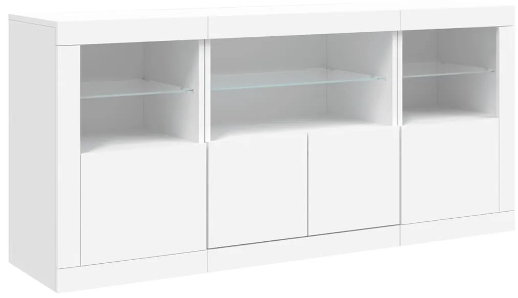 Aparador com luzes LED 142,5x37x67 cm branco