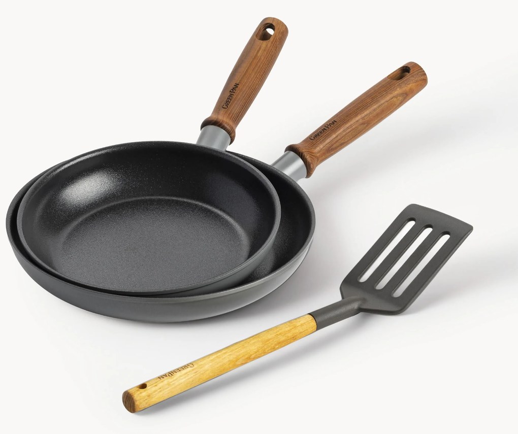 Conjunto de frigideiras com espátula Mayflower Pro, conjunto de 3