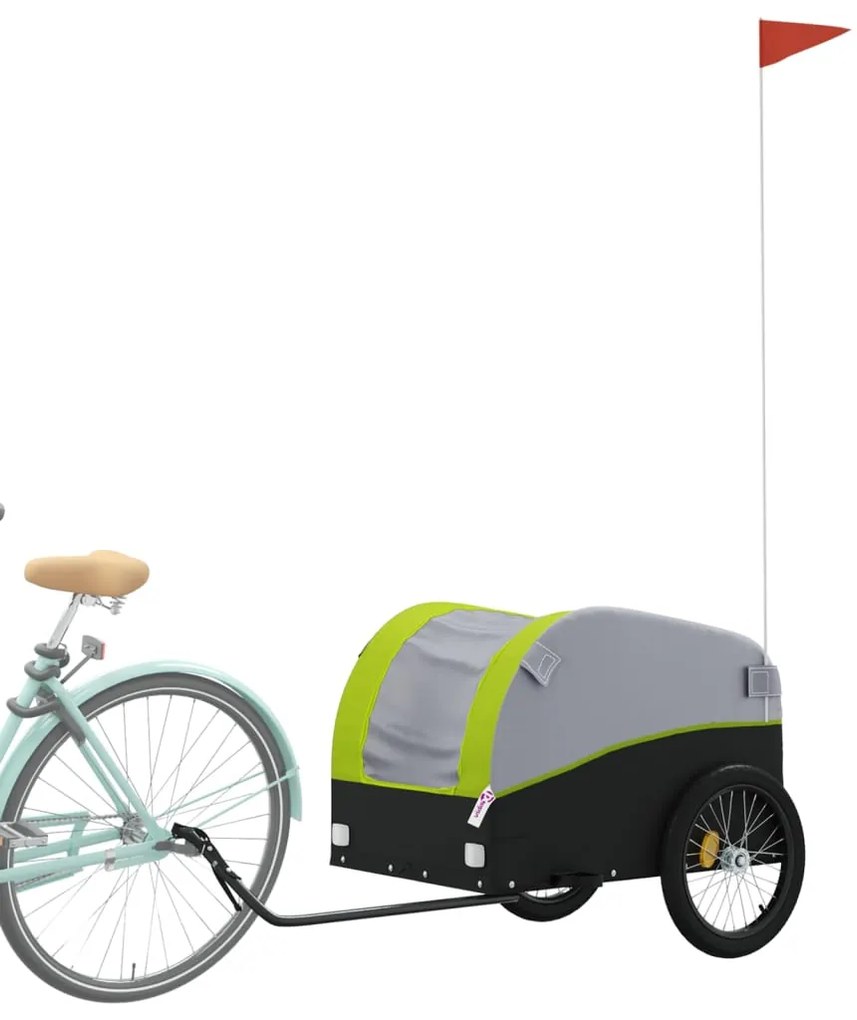 Reboque para bicicleta 45 kg ferro preto e verde