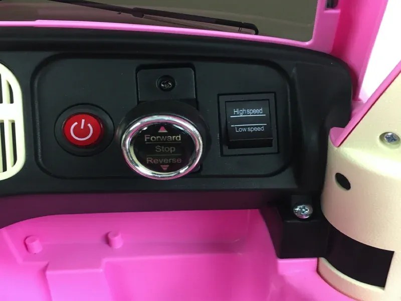 Carro elétrico para crianças volkswagen Carocha Classico 12V com pneus de borracha Rosa